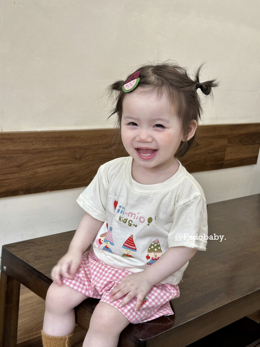 FADOBABY Girls Summer Outfit Cute Toddler Short Sleeve T-Shirt and Shorts Two-Piece Set 4